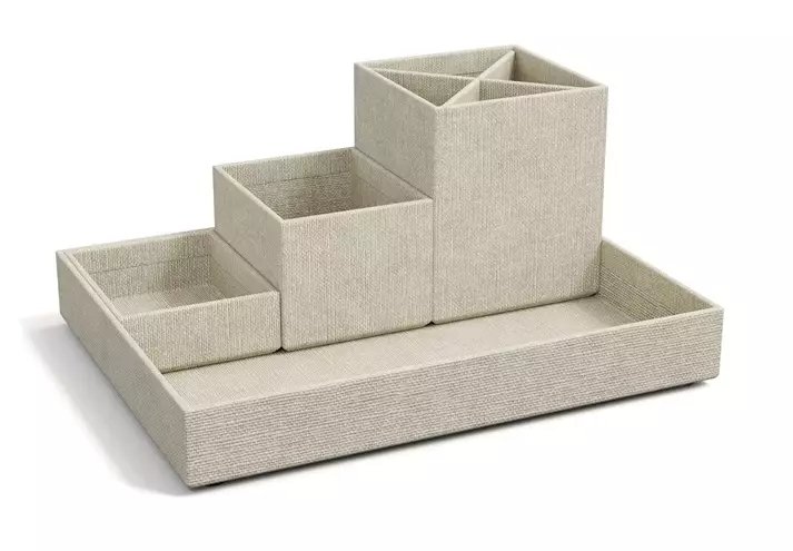 Säilytysrasiat Bigso Lena C55 pellava 4 kpl - Kynätelineet - 454505 - 1