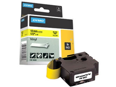 Tarrakasetti Dymo Rhinopro 18432 vinyyli 12mm keltainen - Dymo tarrakirjoittimet ja tarrateipit - 254205 - 1