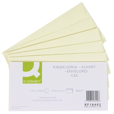 Tarrakuori C65 vanilja Q-Connect/10 kpl - Kirjekuoret - 205045 - 1