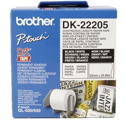 Tarrarulla Brother DK-22205 62mm x 30,5m - Brother tarrakirjoittimet ja tarrateipit - DK-22205 - 1
