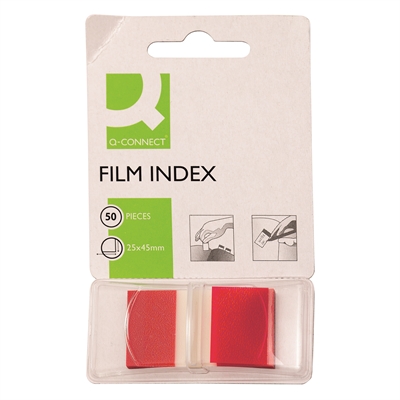 Teippimerkki Q-Connect 25x45mm punainen 50 merkkiä - Teippimerkit, merkkaajat - 631195 - 2