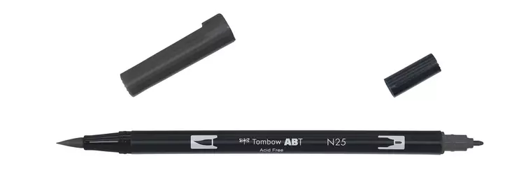 Tombow ABT Dual Brush N25lamp black - Taidekynät - TOM12025 - 1