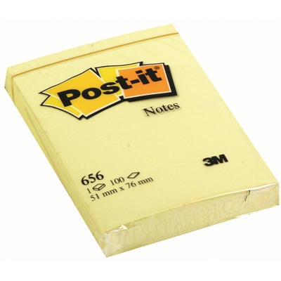 Viestilappu Post-it656 51X76mm keltaine - Viestilaput, muistilaput, kuutiot - 236665 - 2