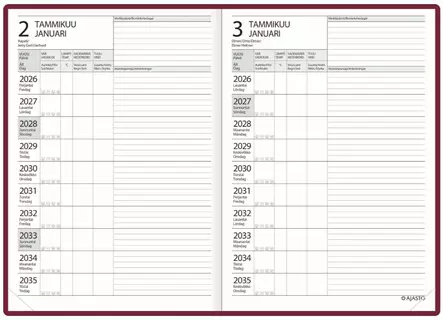 Ajasto 10 Vuoden Kalenteri pöytäkalenteri kupari 210 x 297mm - Pöytäkalenterit - 2676231026 - 2