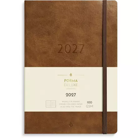 Kalenteri 2027 Business Forma Deluxe ruskea - Pöytäkalenterit - 10146 - 1