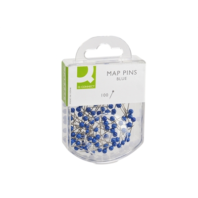 Karttaneula Q-Connect 4/15 sininen/100kpl - Karttaneulat, paperipiikit - 275056 - 2