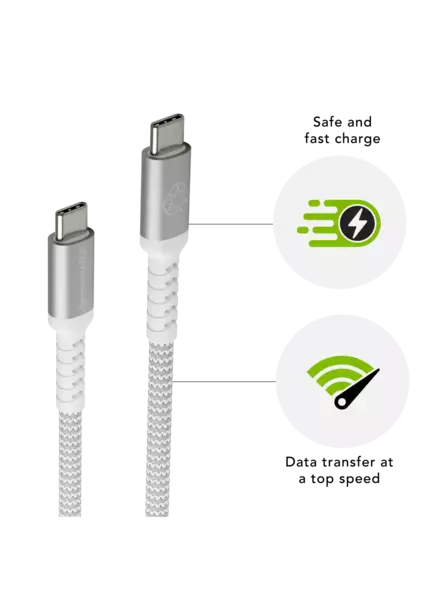 Latauskaapeli -BRD- USB-C - USB-C, valkoinen (1,2 m) - USB-tuotteet - CB12CCGR7116 - 2