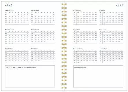 Ajasto Leatheret pöytäkalenteri 2026 148 x 210 mm - Pöytäkalenterit - 2676200526 - 2