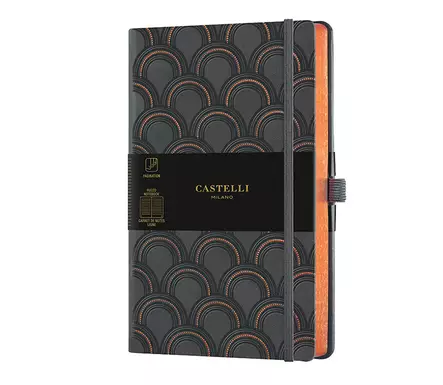 Muistikirja Castelli 13x21cm viivat C and G Art Deco Copper - Muisti- ja konttorikirjat - 11656 - 1