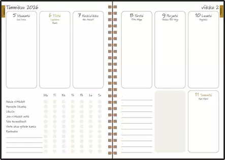 Ajasto My Year 2026 pöytäkalenteri musta 148 x 210mm - Pöytäkalenterit - 2676524526 - 2
