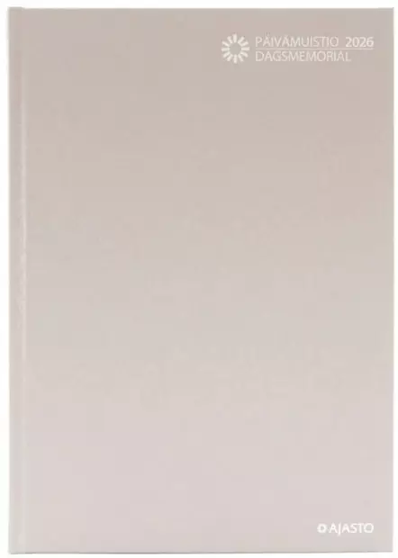 Ajasto Päivämuistio 2026 pöytäkalenteri sidottu vaalea roosa 210 x 297mm - Pöytäkalenterit - 2676220526 - 1