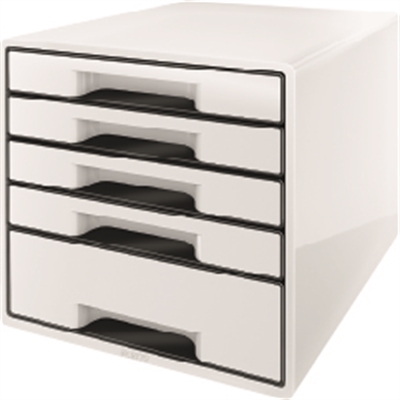 Vetolaatikosto Leitz WOW Cube 5-os valkoinen/musta - Säilytyslaatikot, -kuutiot - 283466 - 1