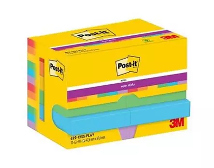 Viestilappu Super Sticky Playful collection 47,6 x 47,6mm 12kpl - Viestilaput, muistilaput, kuutiot - 7100290166 - 2