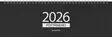 Ajasto Pöytämemo 2026 pöytäkalenteri musta 305 x 90 mm - Pöytäkalenterit - 2677203016 - 1