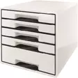 Vetolaatikosto Leitz WOW Cube 5-os valkoinen/musta - Säilytyslaatikot, -kuutiot - 283466 - 1
