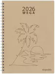 Ajasto Wega Eko 2026 pöytäkalenteri beige 148 x 210mm - Pöytäkalenterit - 2676229416 - 1