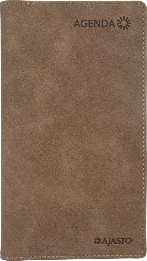 Ajasto Agenda Horizontal 2026 taskukalenteri ruskea 85 x 162 mm - Taskukalenterit - 2673108826 - 1