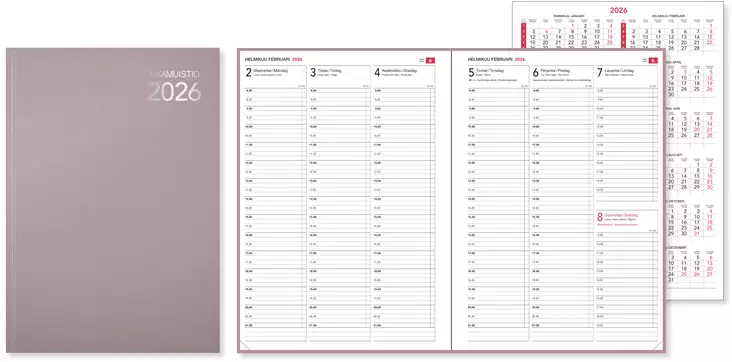 Aikamuistio ommeltu, rosé 2026 - Pöytäkalenterit - 2746 - 1