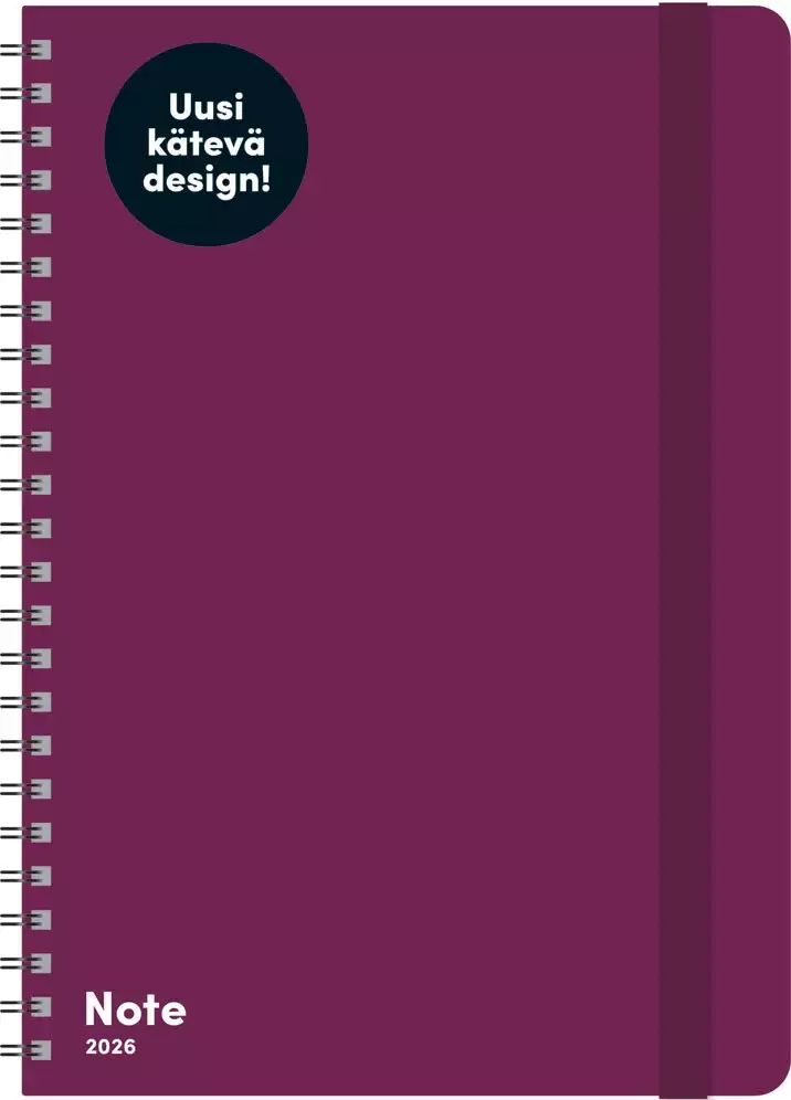 Ajasto Note A5 2026 pöytäkalenteri liila 148 x 210mm - Pöytäkalenterit - 2676260026 - 1