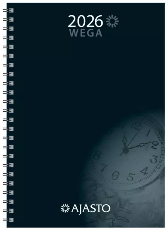 Ajasto Wega 2026 vuosipaketti musta 148 x 210 mm - Pöytäkalenterit - 2676229926 - 1