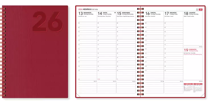 EkoViikkomuistio punainen 2026 - Pöytäkalenterit - 2386 - 1