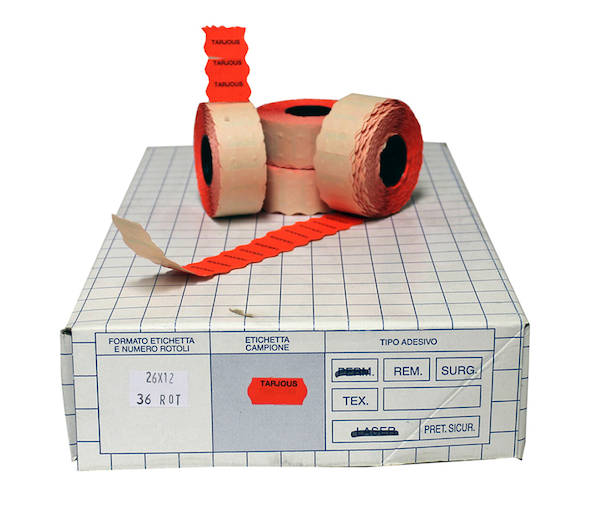 Hinnoitteluetiketti 26x12mm pun. Tarjous - Hinnoittelulaitteet ja tarvikkeet - 107726 - 1