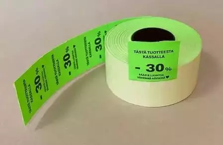 Hinnoittelukoneen etiketti 29X28 Ale-30% vihreä - Hinnoittelulaitteet ja tarvikkeet - 183426 - 1
