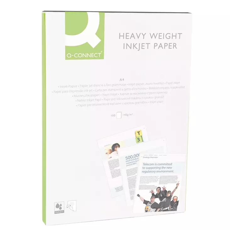 Inkjetpaperi Q-Connect heavy A4 140g/100kpl 2-puolinen - Valokuva- ja erikoispaperit - 679446 - 1