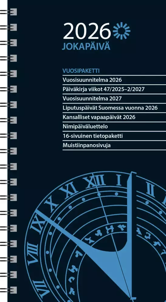 Ajasto Jokapäivä 2026 vuosipaketti 85 x 162 mm - Taskukalenterit - 2673109926 - 1