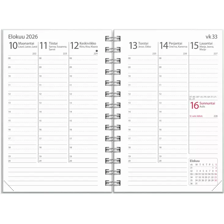 Kalenteri 2026 Exclusive Textile vihreä - Taskukalenterit - 398006 - 1