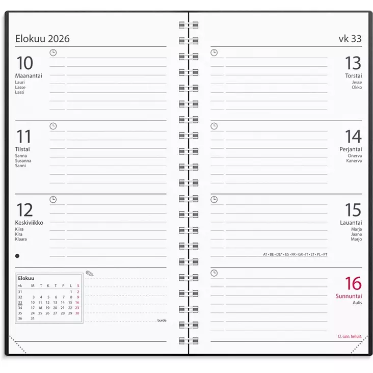 Kalenteri 2026 Master musta muovikansi - Taskukalenterit - 398016 - 1