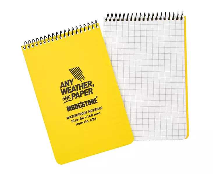 Kierrelehtiö Modestone 96x148 mm 100 sivua keltainen - Vihkot ja lehtiöt - 11776 - 1