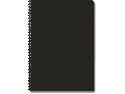 Kierrevihko muovikantinen A5/80 ruudut 7 x 7 mm musta - Vihkot ja lehtiöt - 242686 - 1