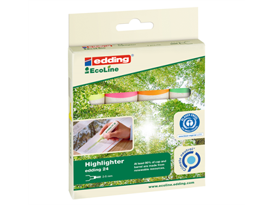 Korostuskynä Edding 24 Ecoline 4 väriä - Korostuskynät - 302226 - 1