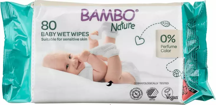 Kosteuspyyhe Bambo Nature 80 kpl - Henkilöhygienia, ihon hoitotuotteet - 168716 - 1