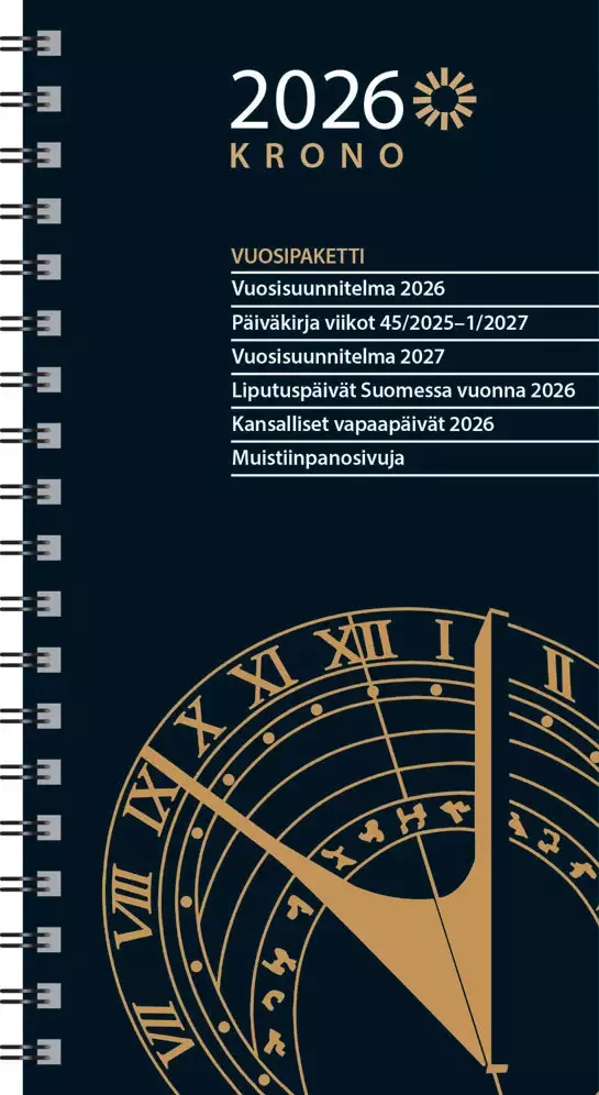 Ajasto Krono 2026 vuosipaketti 85 x 162 mm - Taskukalenterit - 2673111926 - 1