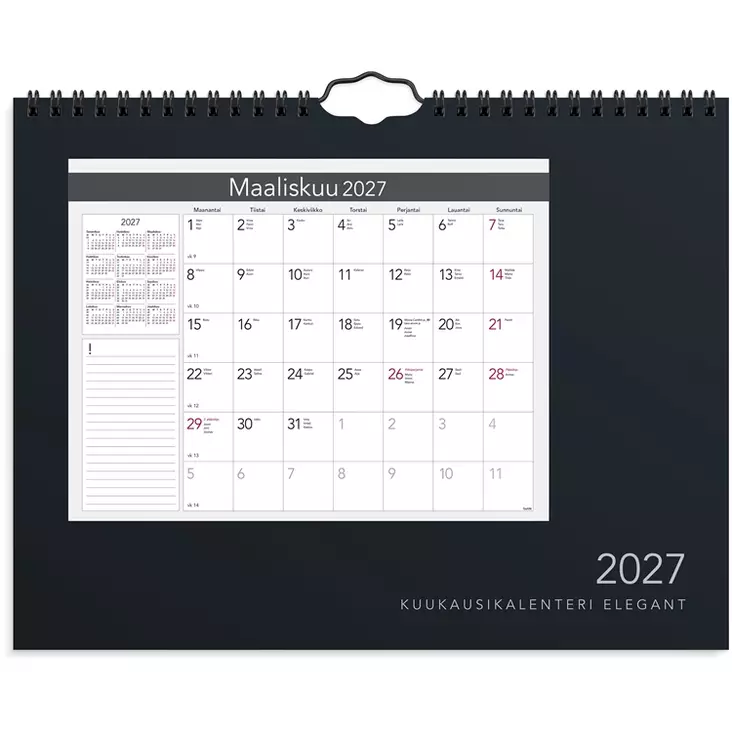 Kuukausikalenteri Elegant 2027 - Seinäkalenterit - 10186 - 1
