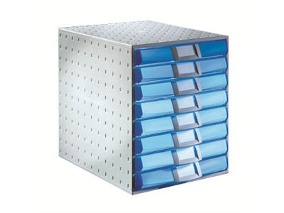 Laatikosto System 8-osainen harmaa/sininen - Säilytyslaatikot, -kuutiot - 283456 - 1