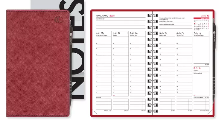 Leader punainen 2026 - Taskukalenterit - 4166 - 1