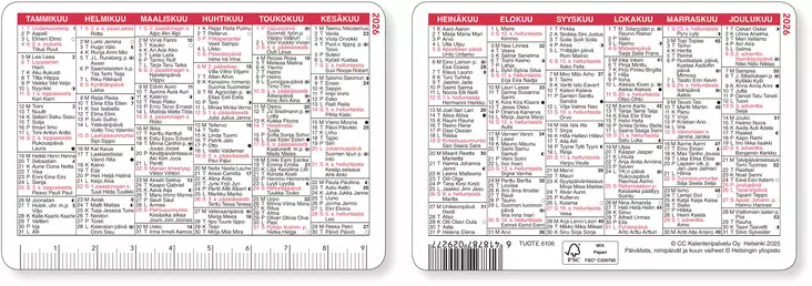 Lompakkoalmanakka 2026 - Taulukkoalmanakat - 6106 - 1