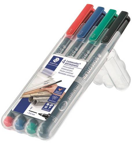 Merkkauskynäsarja F/0,6mm STAEDTLER 4 värin sarja, permanentti - Merkkauskynät, -tussit - 108576 - 1