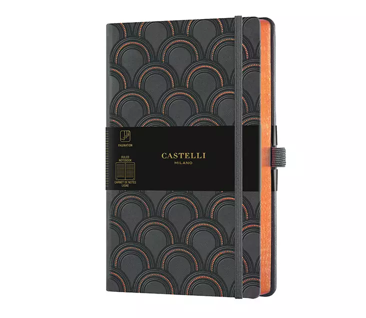 Muistikirja Castelli 13x21cm viivat C and G Art Deco Copper - Muisti- ja konttorikirjat - 11656 - 1