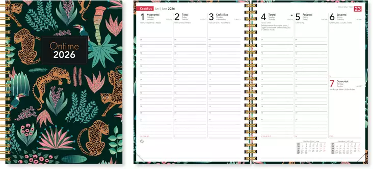 Ontime A5 Pantteri 2026 - Pöytäkalenterit - 2046 - 1