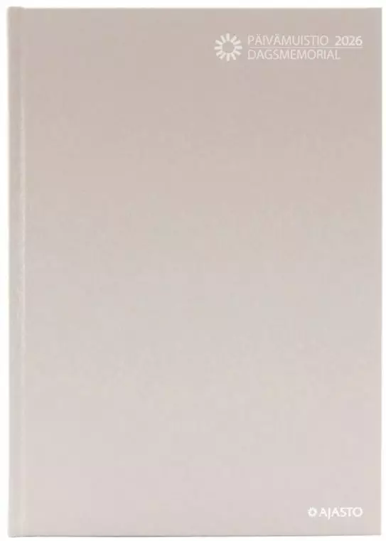 Ajasto Päivämuistio 2026 pöytäkalenteri sidottu vaalea roosa 210 x 297mm - Pöytäkalenterit - 2676220526 - 1