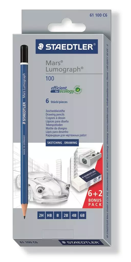 Pencil Mars Lumograph 100 set (6) - Korostuskynät - STA61100C6 - 1