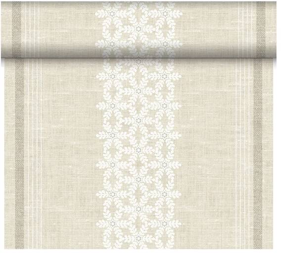 Poikkiliina 0,4x24m DUNI Dunicel Linen Snow - Pöytäliinat - 188296 - 1