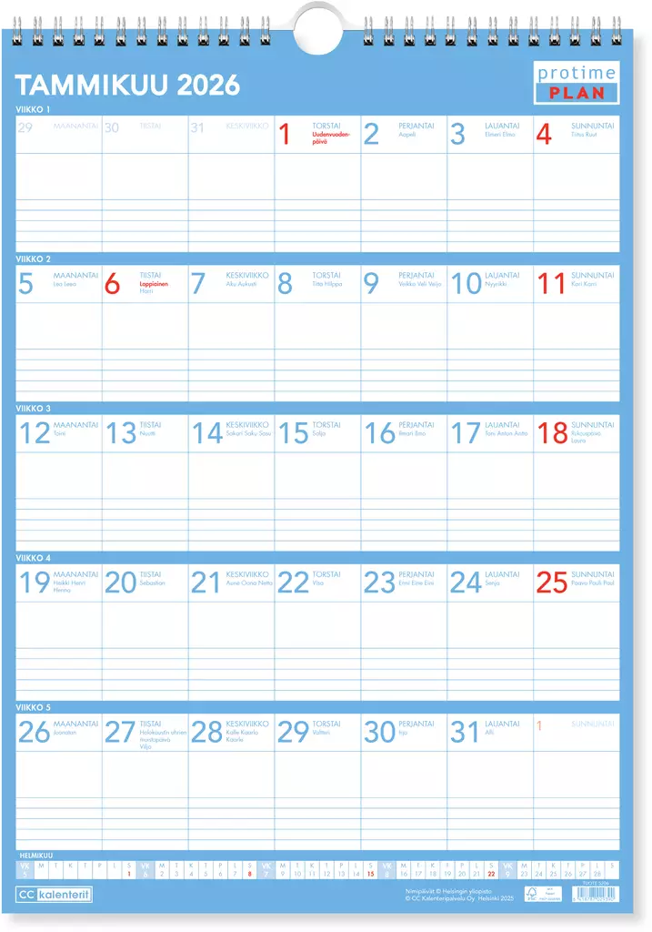 Protime Plan 2026 - Taulukkoalmanakat - 5206 - 1