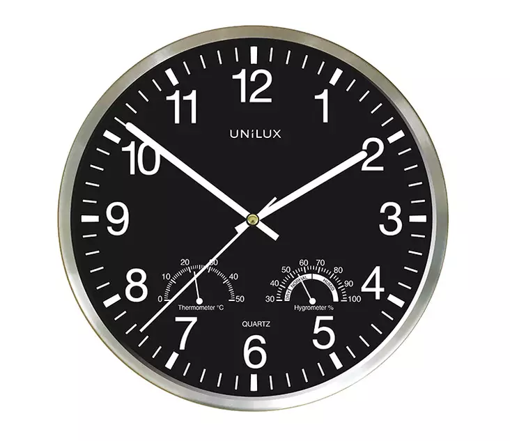 Seinäkello Unilux Wetty harmaa/musta - Kellot - 13336 - 1