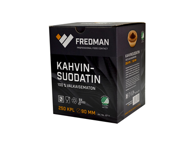 Suodatinpaperi Fredman 90 mm ruskea/250 - Kahvit ja suodatinpaperit - 264106 - 1