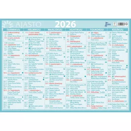 Ajasto Suuri Seinäalmanakka 2026 seinäkalenteri 490 x 350mm - Seinäkalenterit - 2671628026 - 1